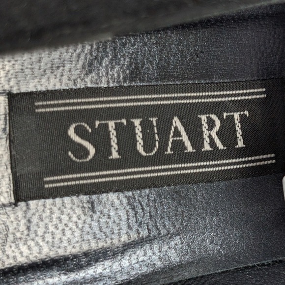 Stuart Weitzman Gorham Black Suede Chunky Block Heel Square Toe Shoe 9.5 Y2K - Picture 4 of 10